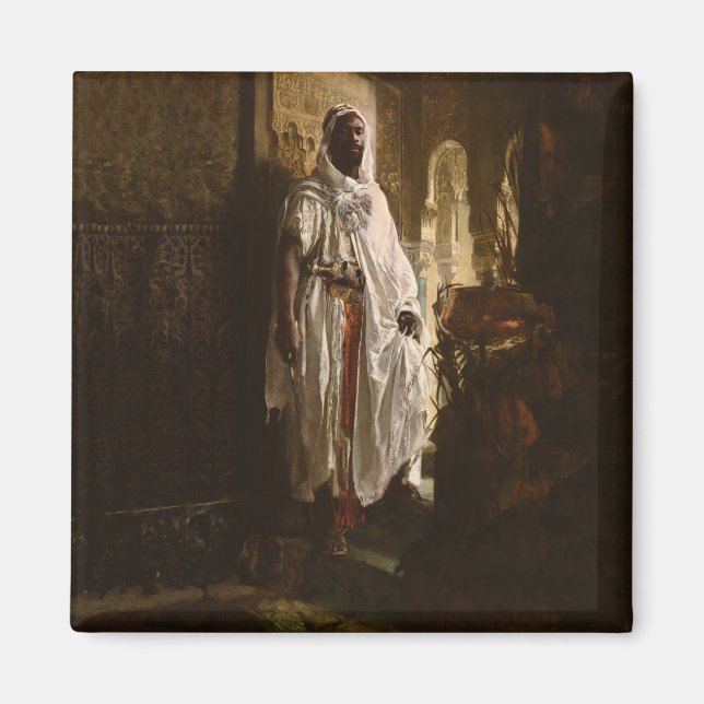 Moorish Chief African Art Painting Porträtt Magnet (Framsidan)