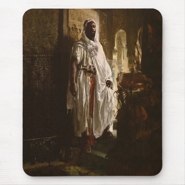 Moorish Chief African Art Painting Porträtt Musmatta (Framsidan)