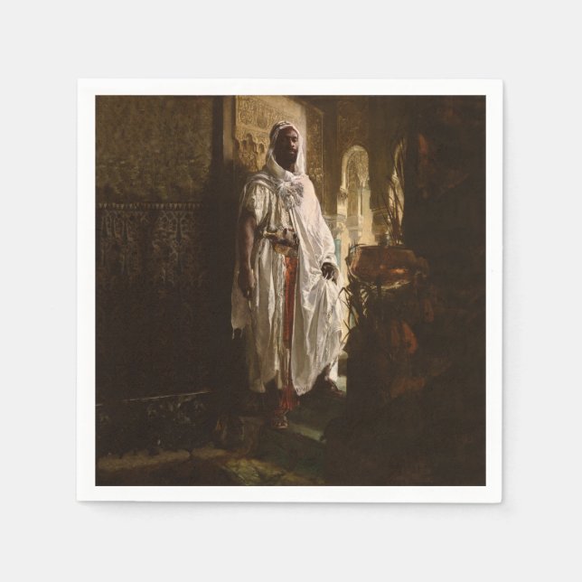 Moorish Chief African Art Painting Porträtt Pappersservett (Framsidan)