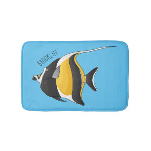 Moorish idol-fiskens tecknad badrumsmatta