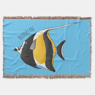 Moorish idol-fiskens tecknad filt
