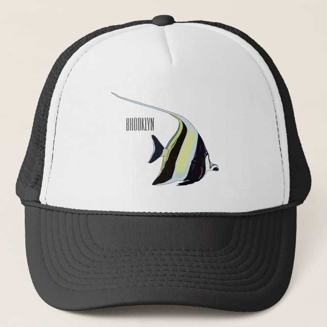Moorish idol-fiskens tecknad keps (Framsida)