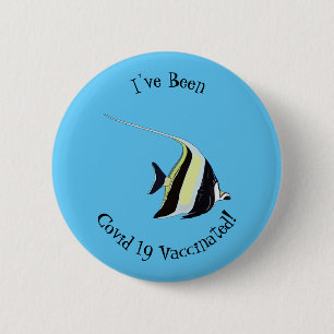 Moorish idol-fiskens tecknad knapp