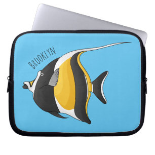Moorish idol-fiskens tecknad laptop fodral