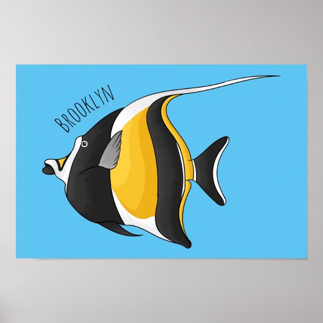 Moorish idol-fiskens tecknad poster (Framsidan)