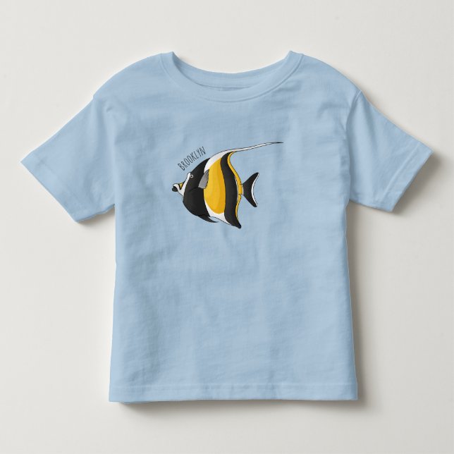 Moorish idol-fiskens tecknad t shirt (Framsida)