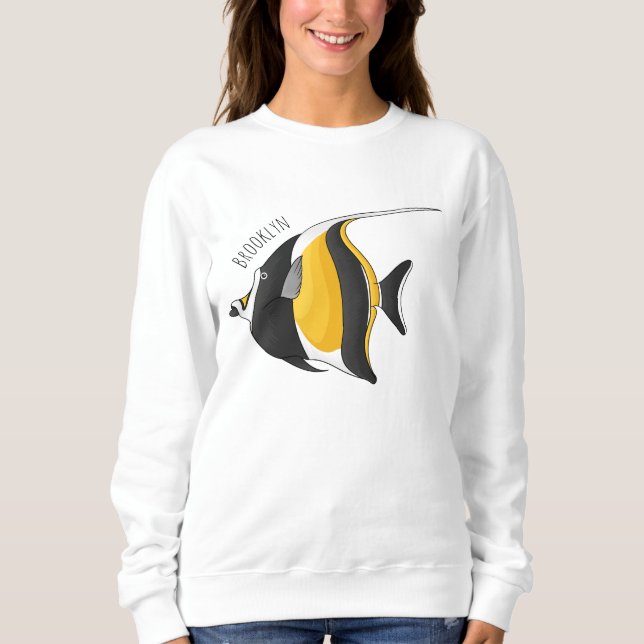 Moorish idol-fiskens tecknad t shirt (Framsida)