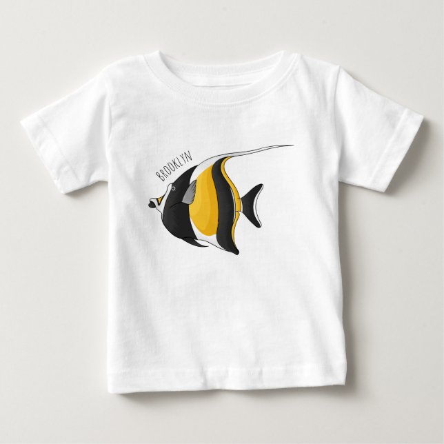 Moorish idol-fiskens tecknad t shirt (Framsida)