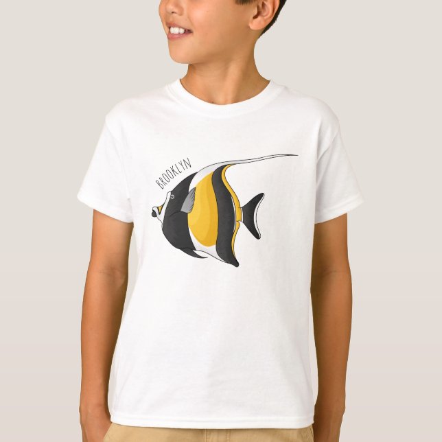 Moorish idol-fiskens tecknad t shirt (Framsida)