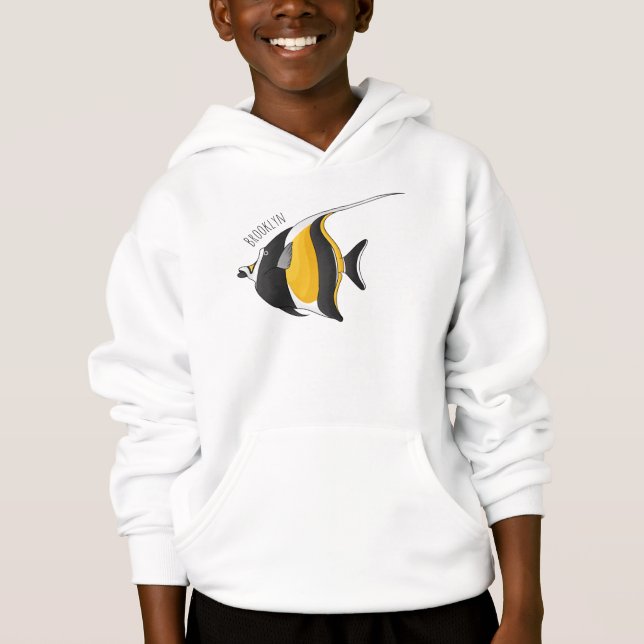 Moorish idol-fiskens tecknad t shirt (Framsida)