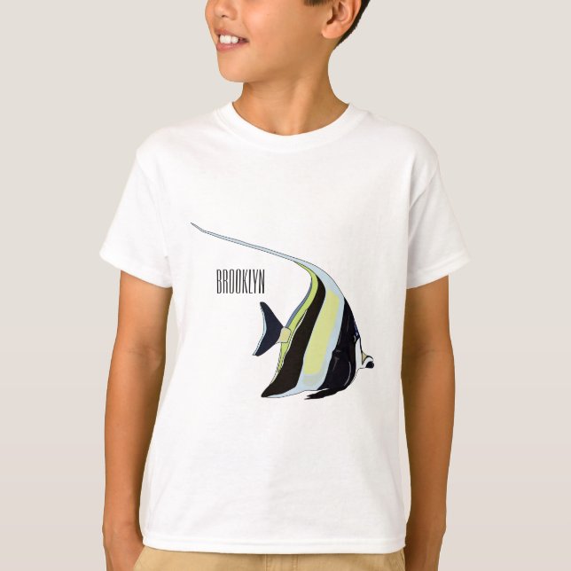 Moorish idol-fiskens tecknad t shirt (Framsida)