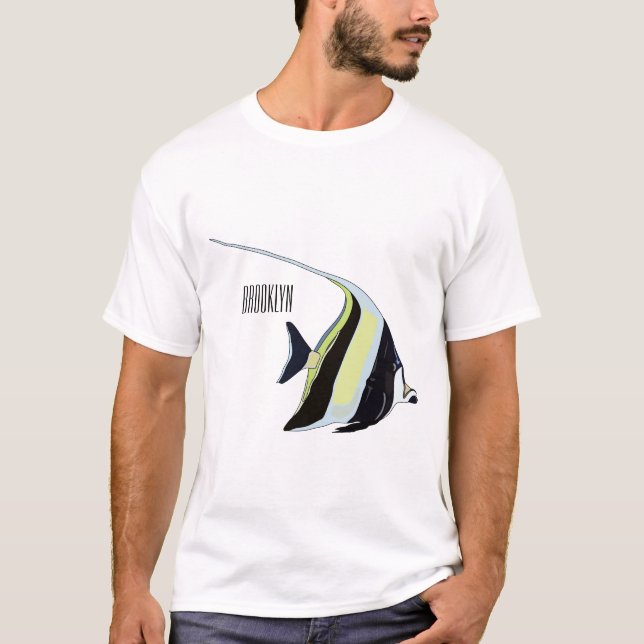 Moorish idol-fiskens tecknad t shirt (Framsida)