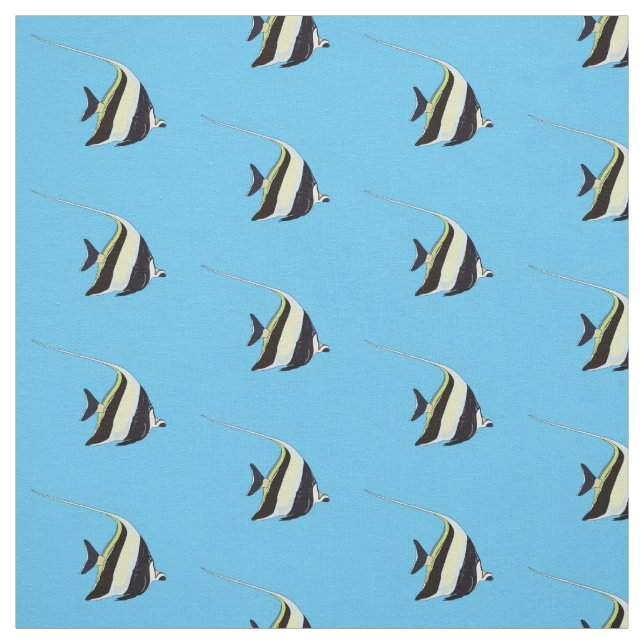 Moorish idol-fiskens tecknad tyg (Provkarta)
