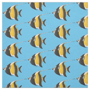 Moorish idol-fiskens tecknad tyg