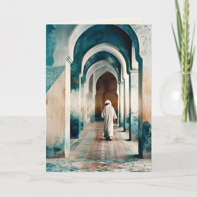 Moorish Marrakesh Blue Cream Inbjudan (Framsida)