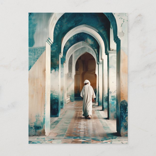 Moorish Marrakesh Blue Cream Vykort (Framsida)