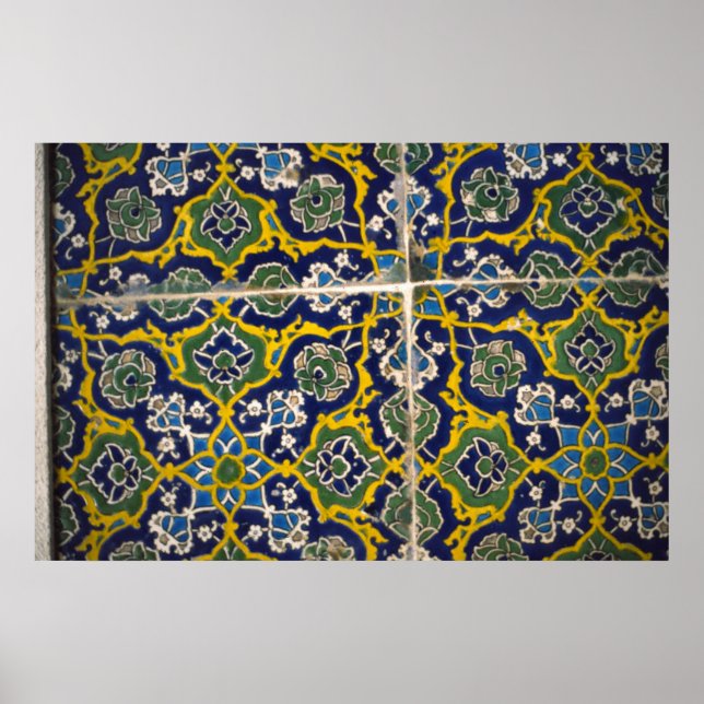 Moorish tile, Alhambra, Granada, Spanien Poster (Framsidan)
