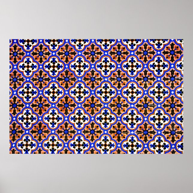 Moorish tile, Alhambra, Spanien Poster (Framsidan)