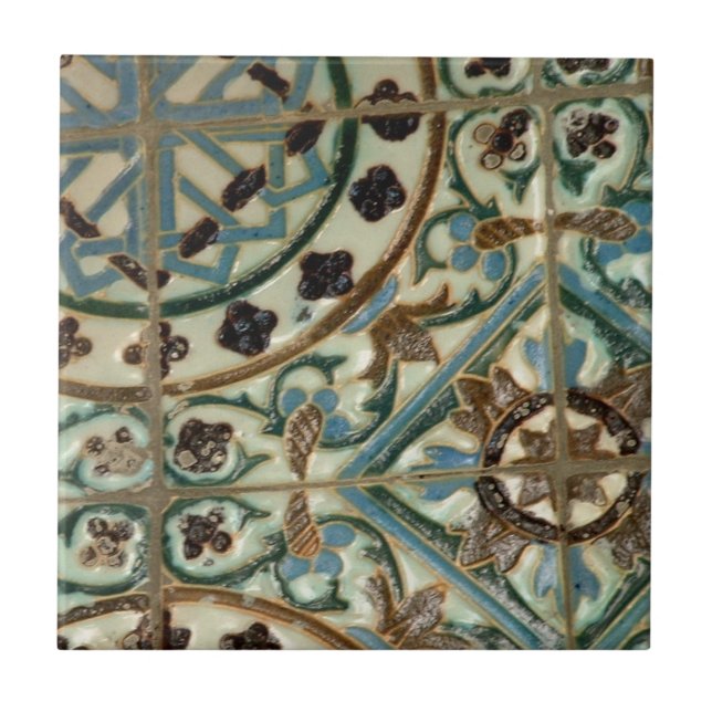 Moorishen Azulejo belägger med tegel Kakelplatta (Framsidan)