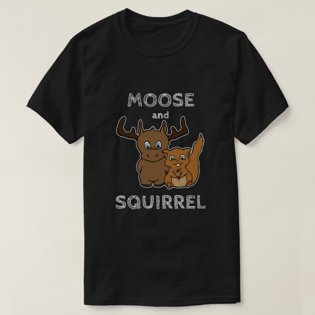 Moos och ekorre med text Classic T Shirt (Design framsida)