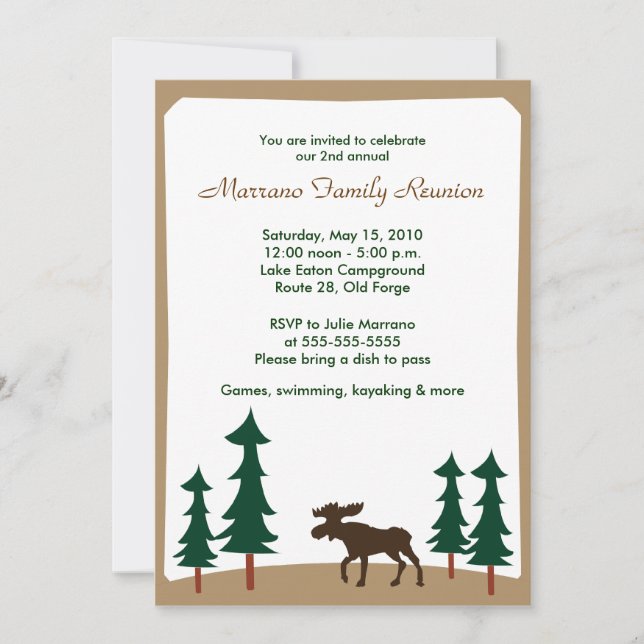 MOOSE Adirondack Lodge 5x7-partiinbjudan Inbjudningar (Framsida)