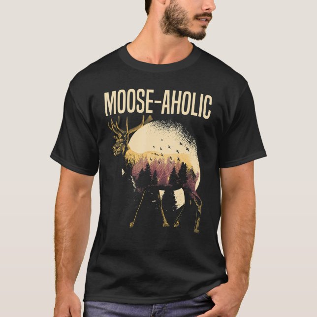 Moose aholmoose Wildlife Animal Alces Elk Hjort T Shirt (Framsida)