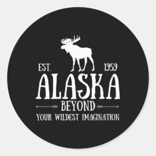 Moose Alaska Last Frontier Alaska Bear Runt Klistermärke