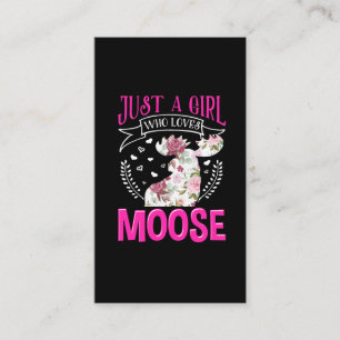 Moose älskare Girl Cute Flower Visitkort