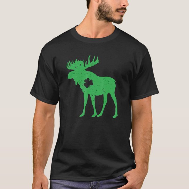 Moose Älskare Irish Shamrock Moose St. Patrick's D T Shirt (Framsida)