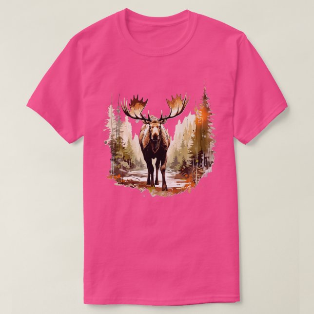 Moose Älskare TShirt 7 T Shirt (Design framsida)
