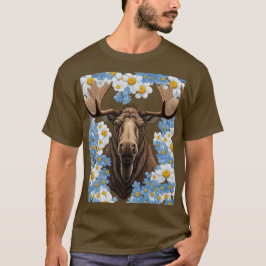 Moose and Alaska Glöm mig-Not Flowers T Shirt