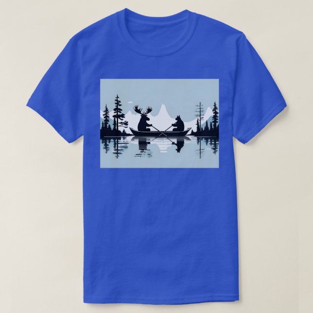 Moose and Bear i Canoe T Shirt (Design framsida)