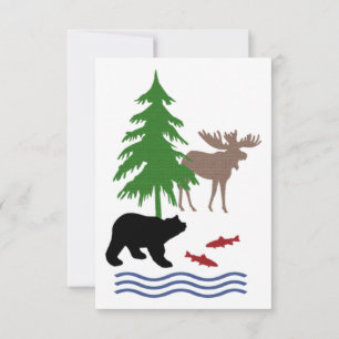 Moose and Bear Mönster Kort