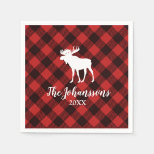 Moose and Buffalo Red and Black Play-jul Pappersservett