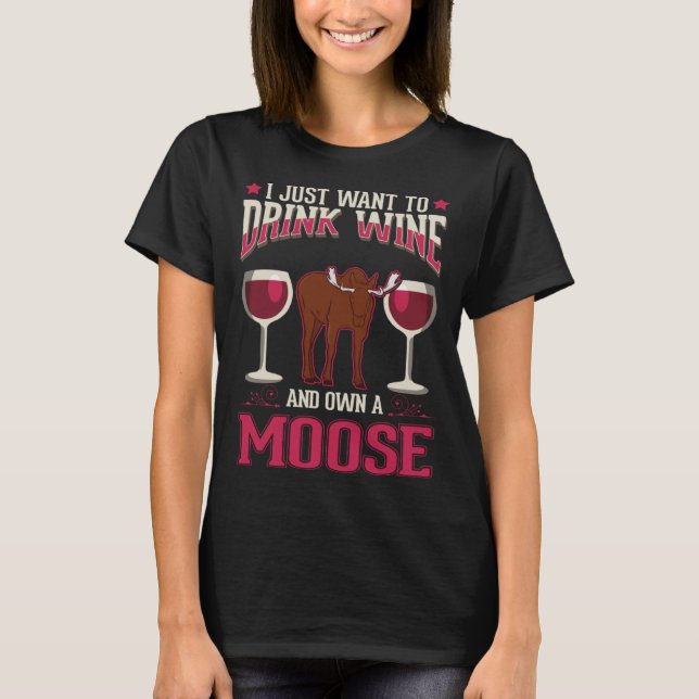 Moose And Wine Scandinavia Moose Antler T Shirt (Framsida)