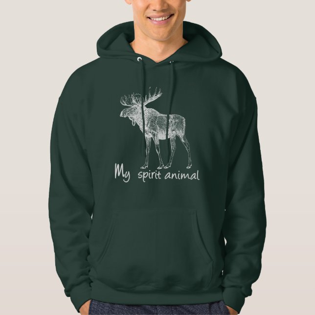 Moose är mitt själsdjur för naturen älskare hoodie (Framsida)