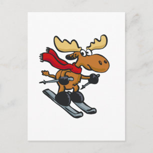 Moose är på vintern välj tillbaka färg vykort
