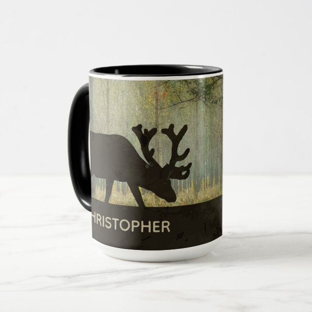 Moose Art Graphic Personalize Mugg (Framsida vänster)