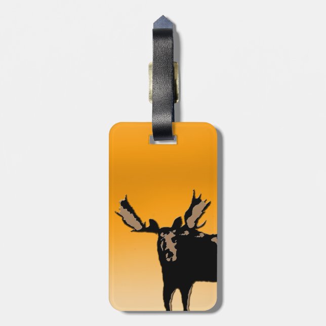 Moose at Sunset - Original Wildlife Art Bagagebricka (Baksidan Lodrät)