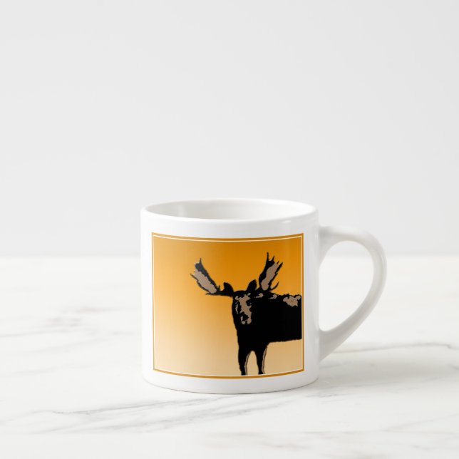 Moose at Sunset - Original Wildlife Art Espressomugg (Höger)