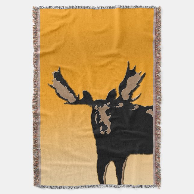 Moose at Sunset - Original Wildlife Art Filt (Framsidan Vertikal)