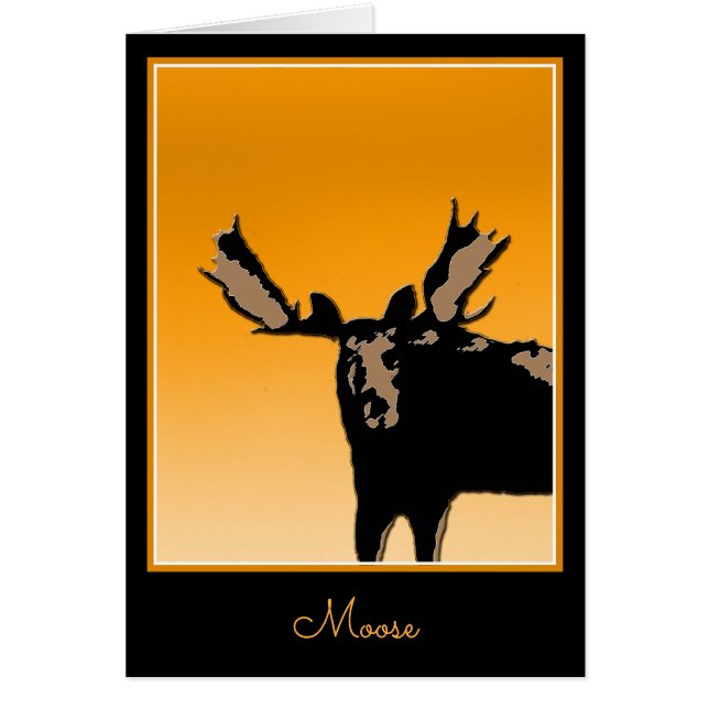 Moose at Sunset - Original Wildlife Art Hälsningskort (Framsidan)