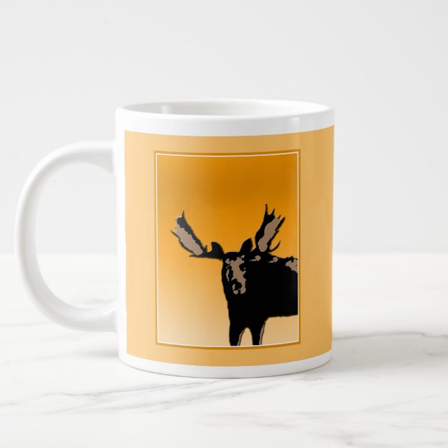 Moose at Sunset - Original Wildlife Art Jumbo Mugg (Vänster)