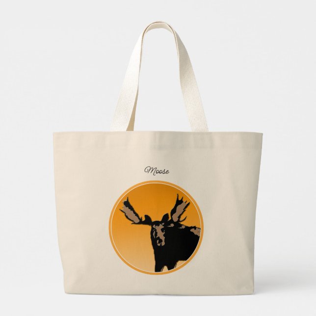 Moose at Sunset - Original Wildlife Art Jumbo Tygkasse (Baksida)