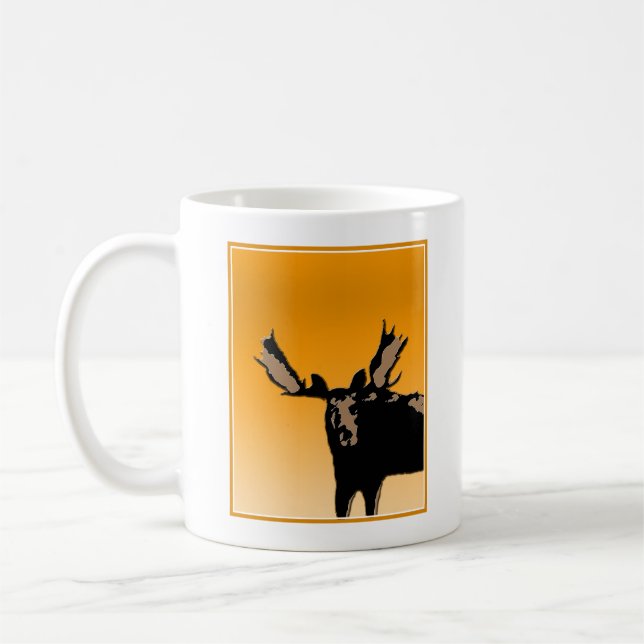 Moose at Sunset - Original Wildlife Art Kaffemugg (Vänster)