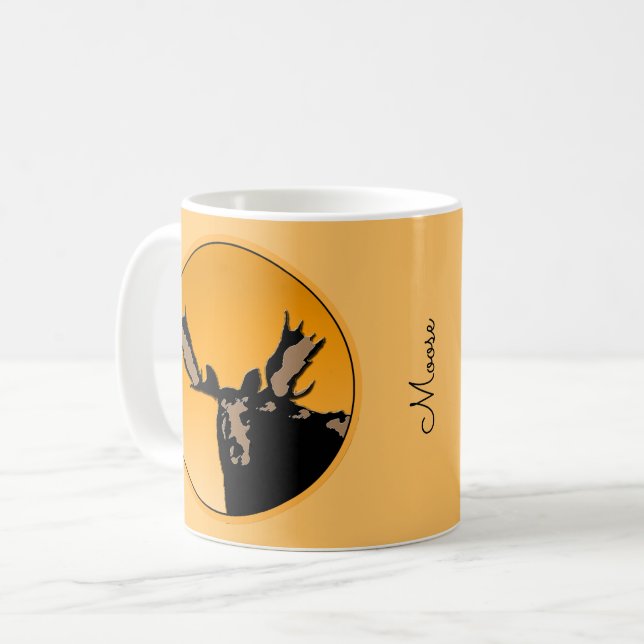 Moose at Sunset - Original Wildlife Art Kaffemugg (Framsida vänster)