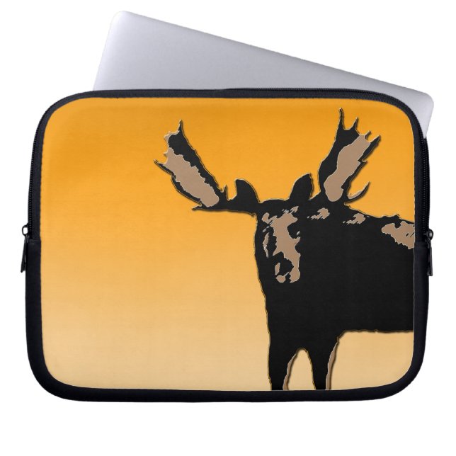 Moose at Sunset - Original Wildlife Art Laptop Fodral (Framsidan)