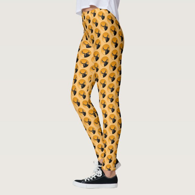 Moose at Sunset - Original Wildlife Art Leggings (Vänster)