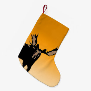 Moose at Sunset - Original Wildlife Art Liten Julstrumpa