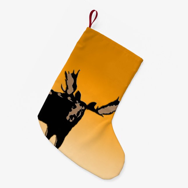 Moose at Sunset - Original Wildlife Art Liten Julstrumpa (Framsidan (Hängande))